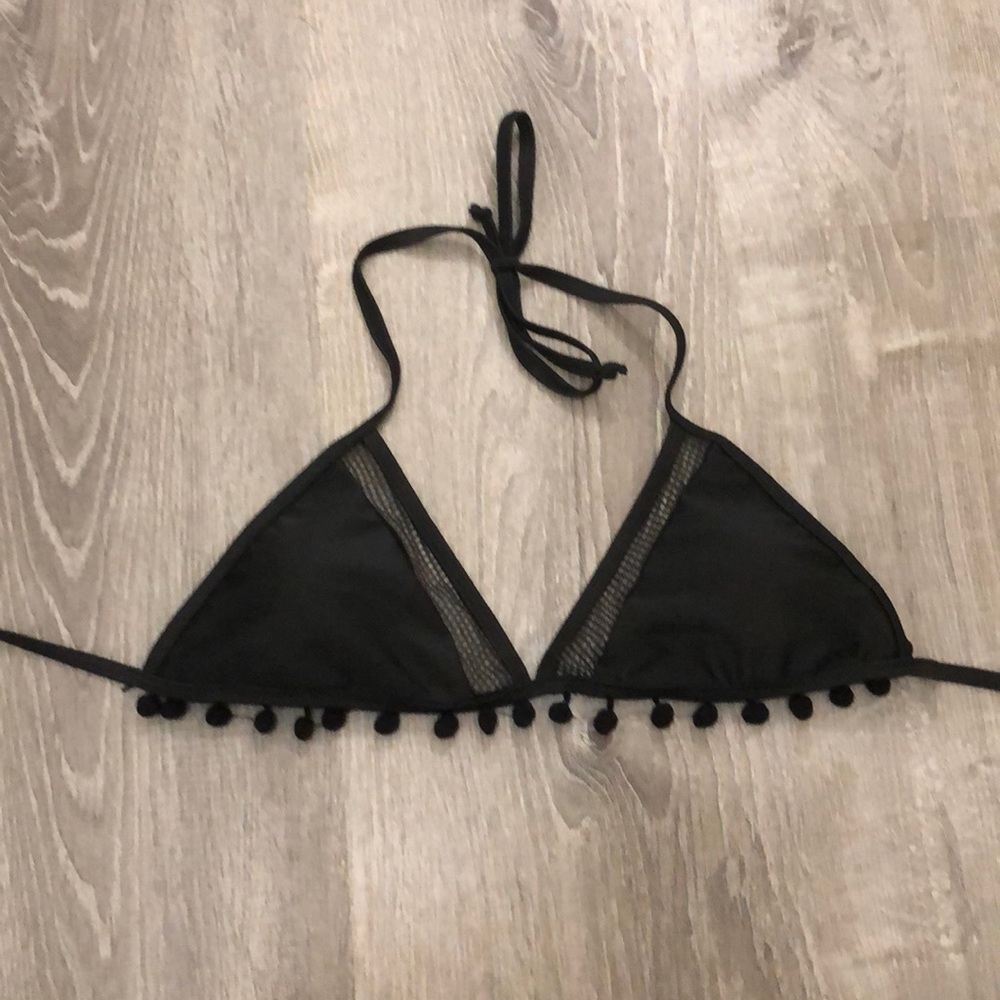 Mesh Pom-Pom Bikini Top